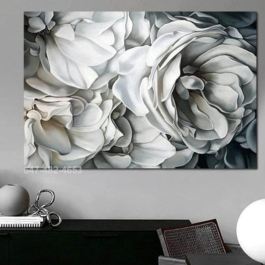 Grey Flower Ready-To-Hang Canvas