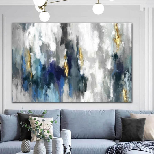 Blue & Gold Ready-To-Hang Canvas