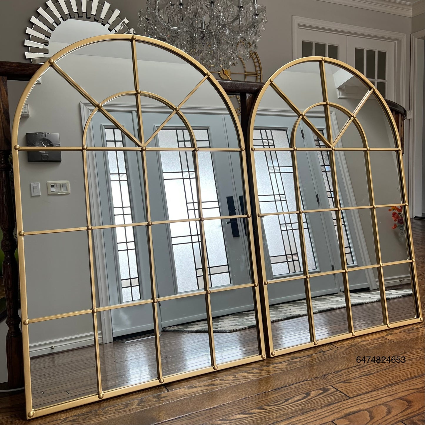 Gold Metal Arch Mirror 42" x 28"