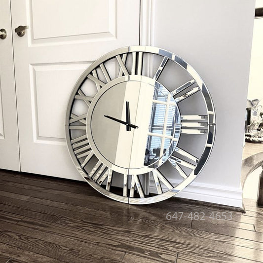 Glass Mirror Clock 81cm / 32"